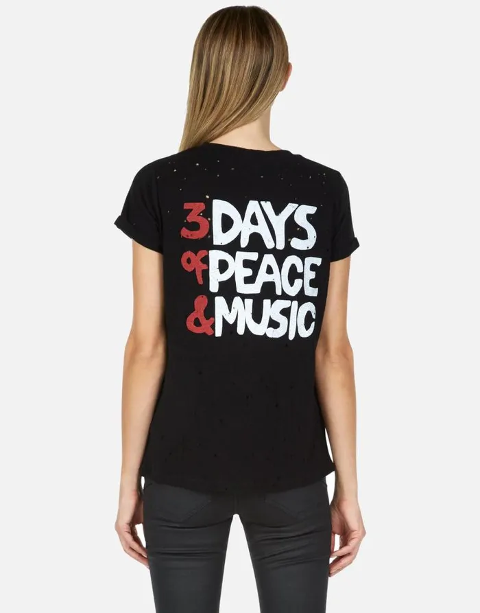 Bess Woodstock Peace Black Women Lauren Moshi Short Sleeve