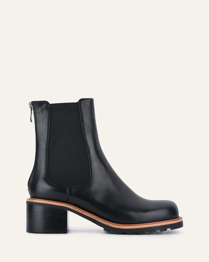 Beverley mid ankle boots black leather MID ANKLE BOOTS jomercer Women