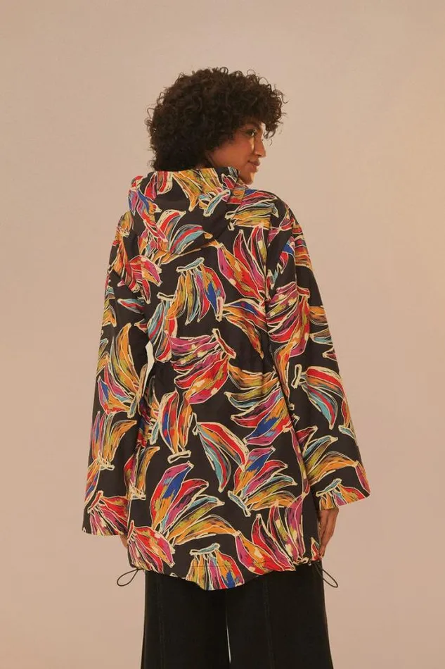 Black Artsy Bananas Short Raincoat Women FARM Rio Coats