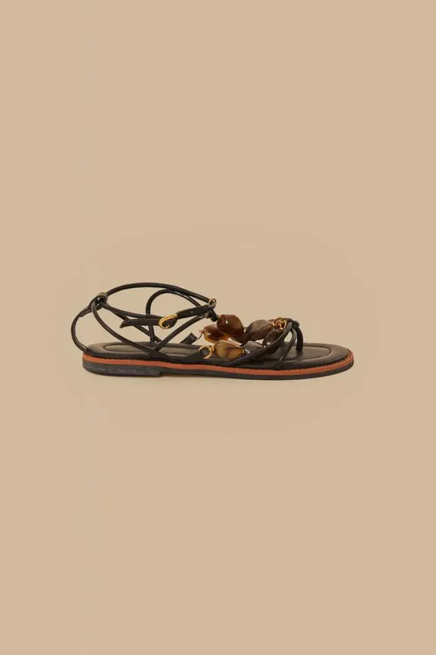Black Gem Straps Sandal Women FARM Rio Sandals