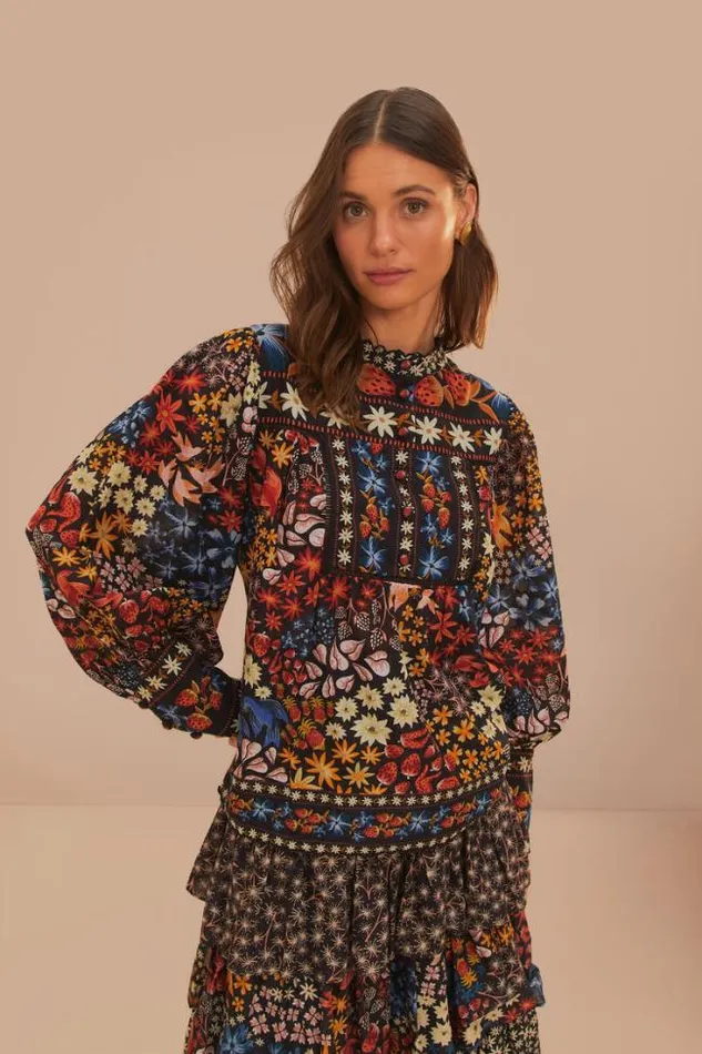 Black Jujus Garden Blouse Women FARM Rio Blouses