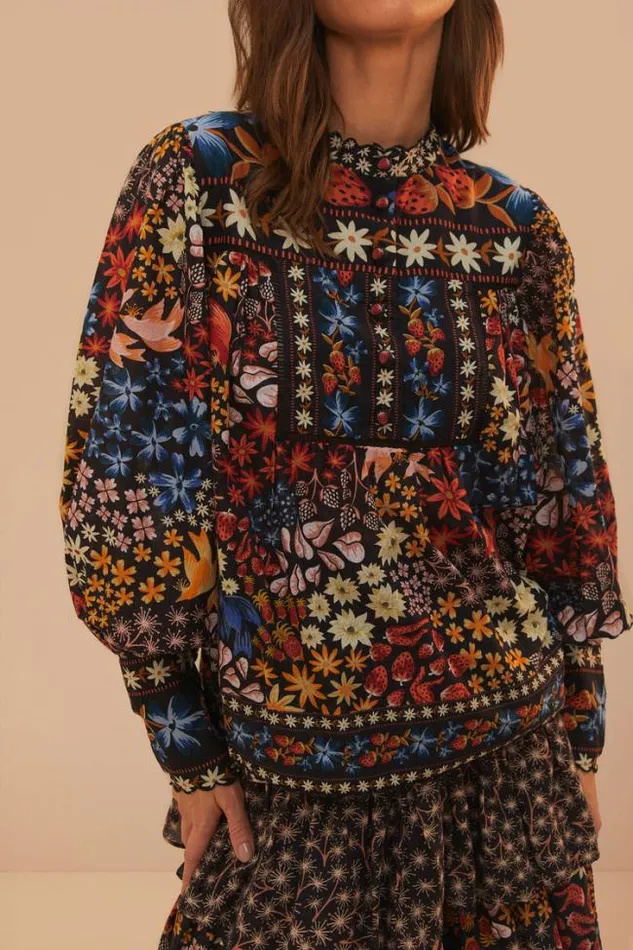 Black Jujus Garden Blouse Women FARM Rio Blouses