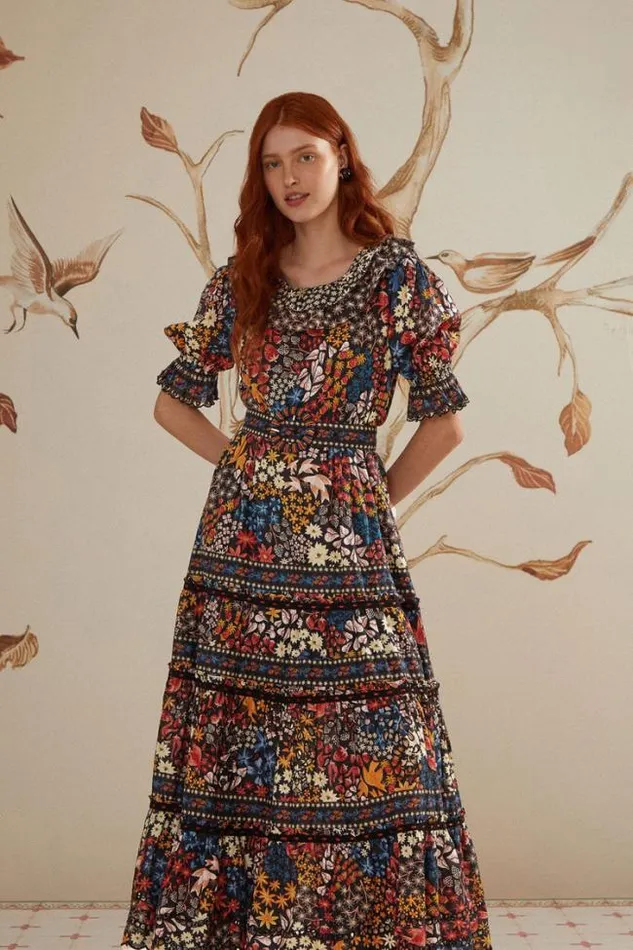 Black Jujus Garden Maxi Dress Women FARM Rio Maxi Dresses