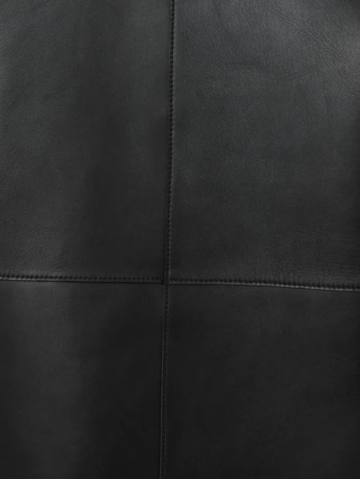 Bonded Leather Jacket Black Women Jigsaw Coats and Jackets