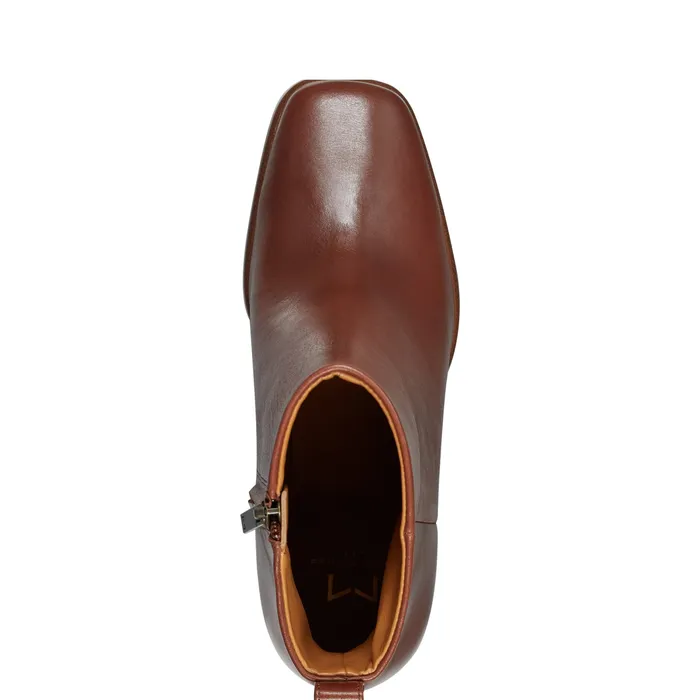 Boots and Booties Women Marc Fisher Floria Square Toe Bootie Tan Leather
