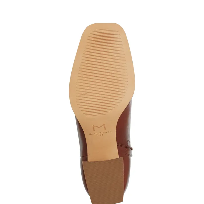 Boots and Booties Women Marc Fisher Floria Square Toe Bootie Tan Leather