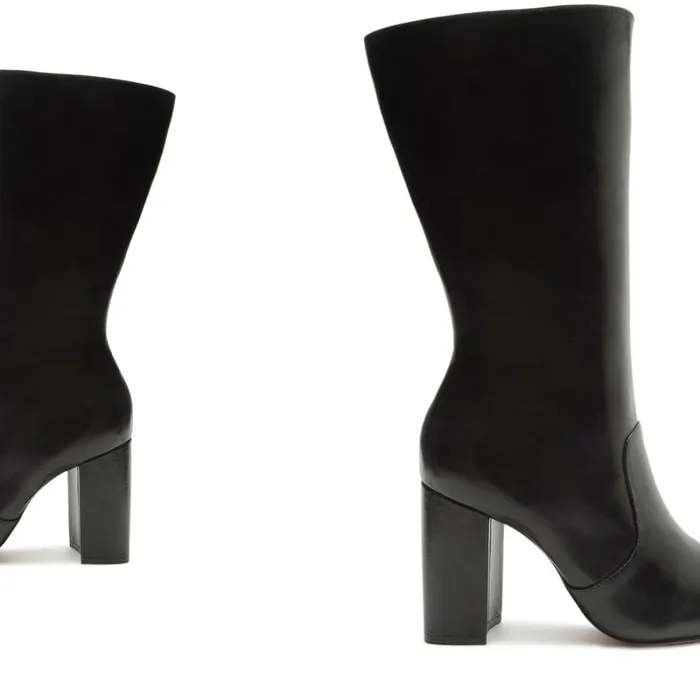 Boots Camille Atanado Leather Bootie Black Schutz Shoes Booties