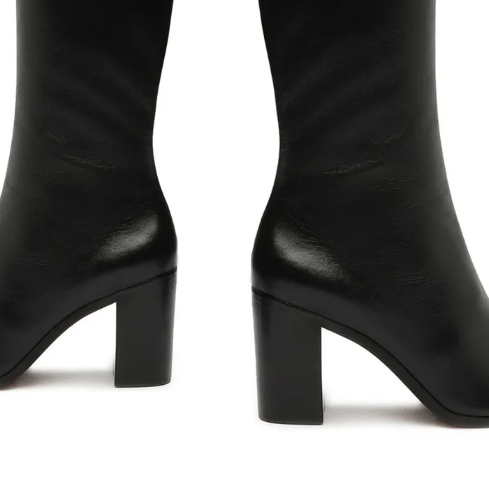 Boots Mikki Up Block Leather Boot Black Schutz Shoes Boots Boots Mikki Up Block Leather Boot Black Schutz Shoes Boots