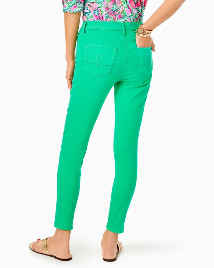 Bottoms Women Lilly Pulitzer 29034 Eagan High Rise Super Skinny Jean Botanical Green