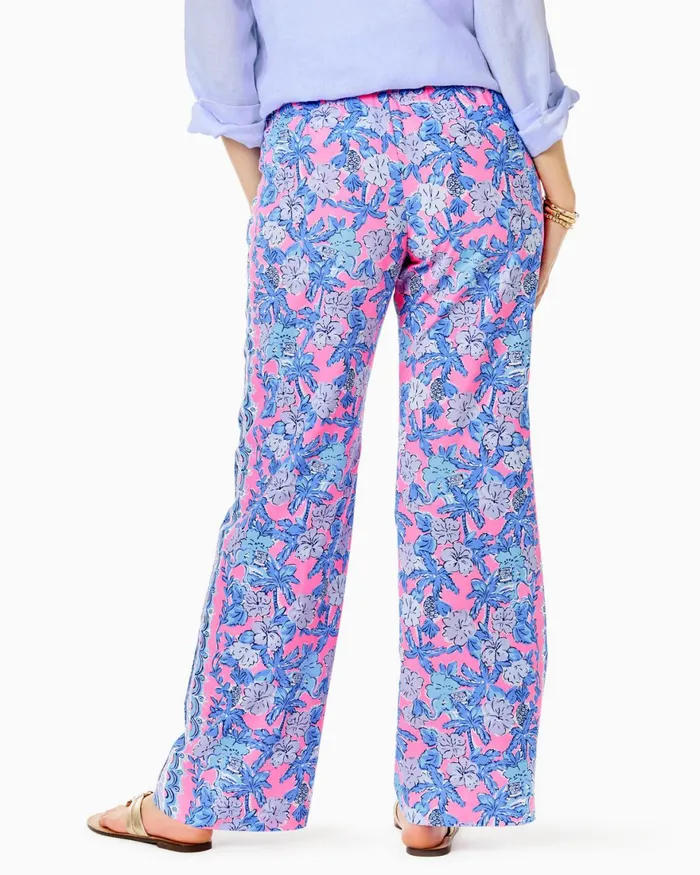 Bottoms Women Lilly Pulitzer 32034 Bal Harbour Palazzo Pant Soleil Pink Palm Paradise Engineered Pants Bottoms Women Lilly Pulitzer 32034 Bal Harbour Palazzo Pant Soleil Pink Palm Paradise Engineered Pants