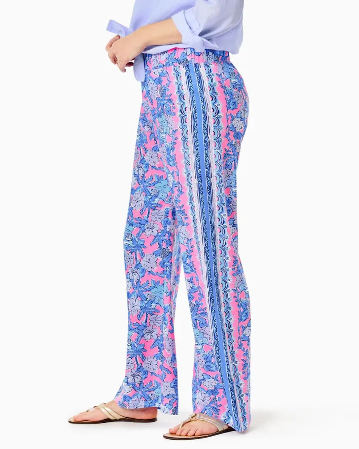 Bottoms Women Lilly Pulitzer 32034 Bal Harbour Palazzo Pant Soleil Pink Palm Paradise Engineered Pants Bottoms Women Lilly Pulitzer 32034 Bal Harbour Palazzo Pant Soleil Pink Palm Paradise Engineered Pants