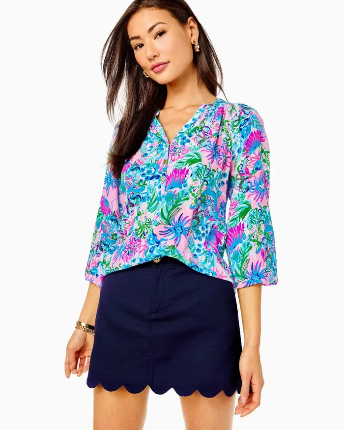 Bottoms Women Lilly Pulitzer Colette Scallop Hem Skort True Navy Bottoms Women Lilly Pulitzer Colette Scallop Hem Skort True Navy