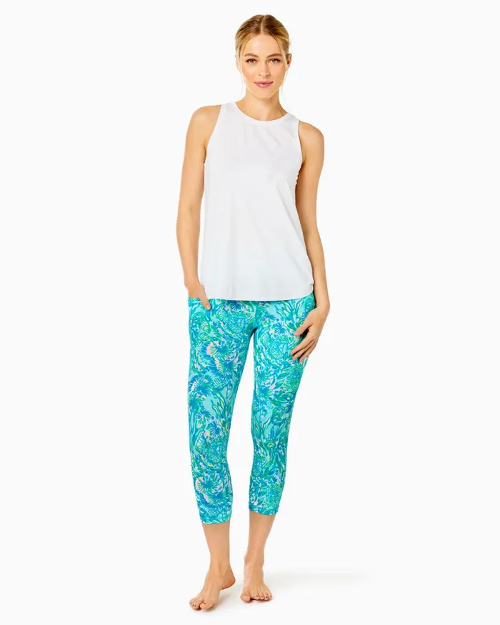 Bottoms Women Lilly Pulitzer UPF 50 Luxletic 21034 South Beach High Rise Crop Legging Surf Blue Coral Of The Story Bottoms Women Lilly Pulitzer UPF 50 Luxletic 21034 South Beach High Rise Crop Legging Surf Blue Coral Of The Story