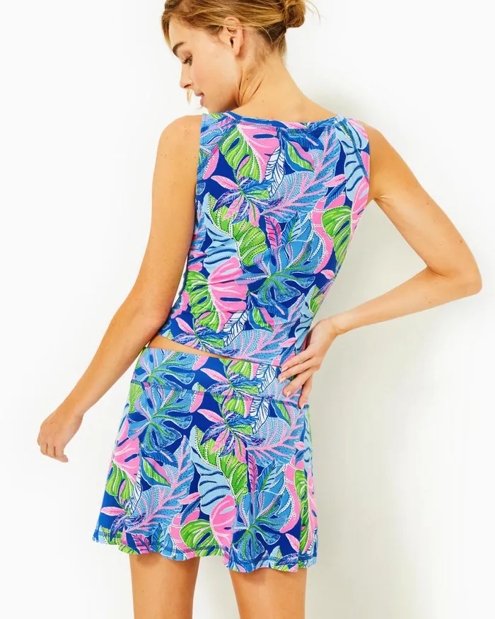 Bottoms Women Lilly Pulitzer UPF 50 Luxletic Aila Skort Blue Grotto Beleaf In Yourself