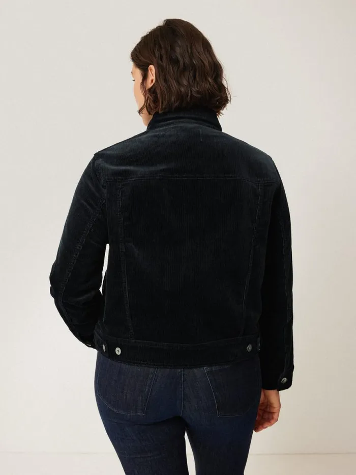 Boxy Cord Trucker Jacket Navy Women Jigsaw Coords