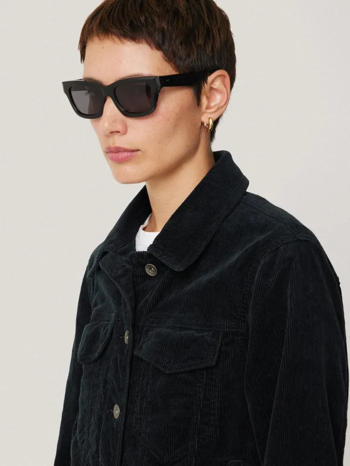 Boxy Cord Trucker Jacket Navy Women Jigsaw Coords