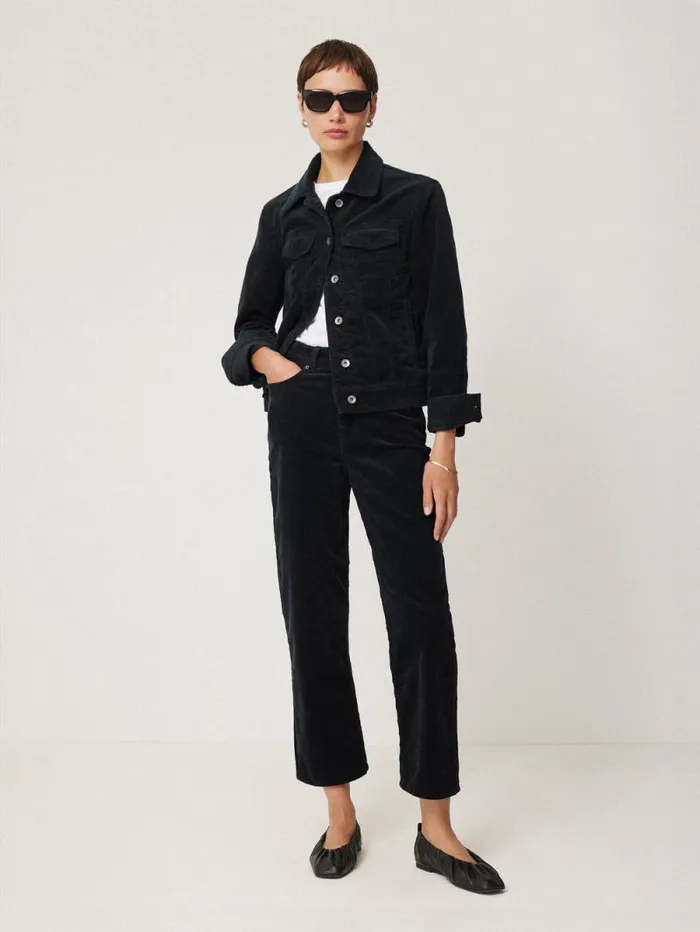 Boxy Cord Trucker Jacket Navy Women Jigsaw Coords