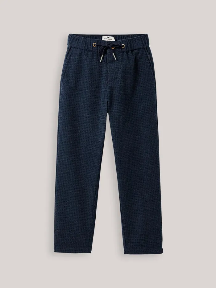 Boys Clothing Cyrillus Comfortable Herringbone Trousers Bleu