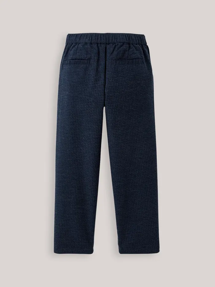 Boys Clothing Cyrillus Comfortable Herringbone Trousers Bleu