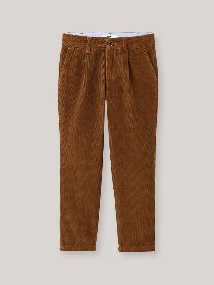 Boys Clothing Cyrillus Corduroy Chino Trousers Cafe