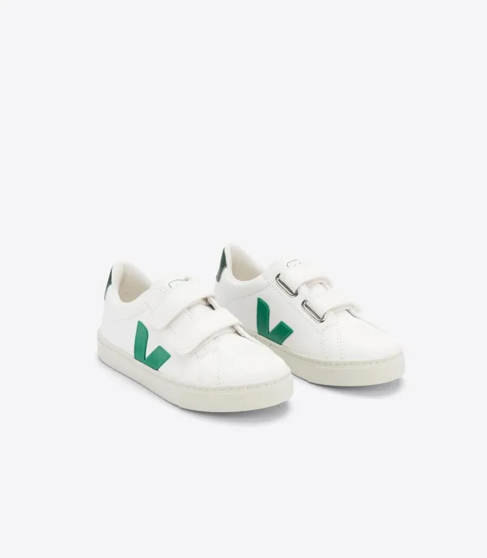 Boys Shoes Cyrillus Children039s Leather Veja Sneakers Blancvert