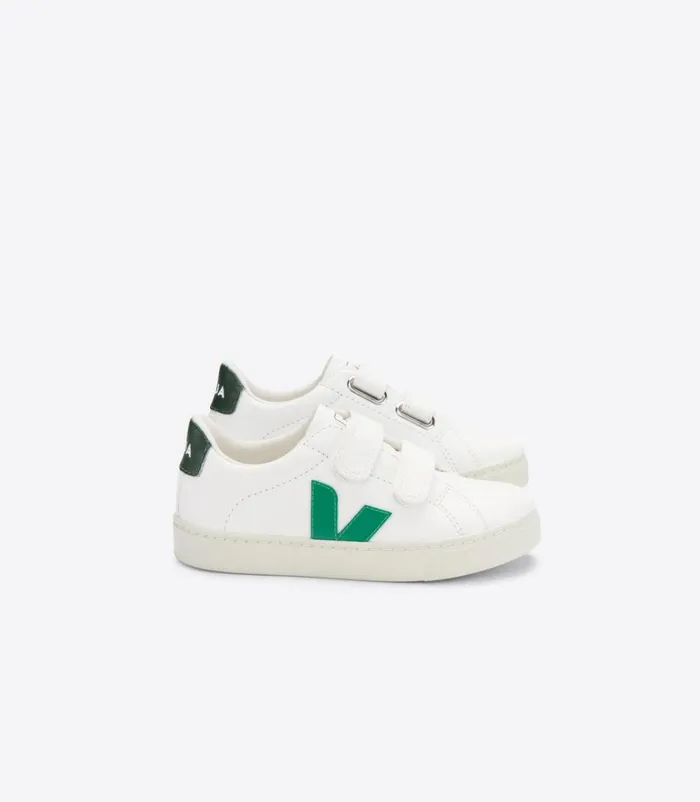 Boys Shoes Cyrillus Children039s Leather Veja Sneakers Blancvert