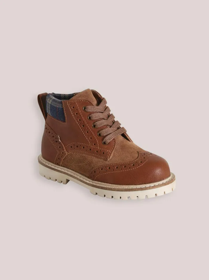 Boys Shoes Cyrillus Leather Ankle Boots Camel