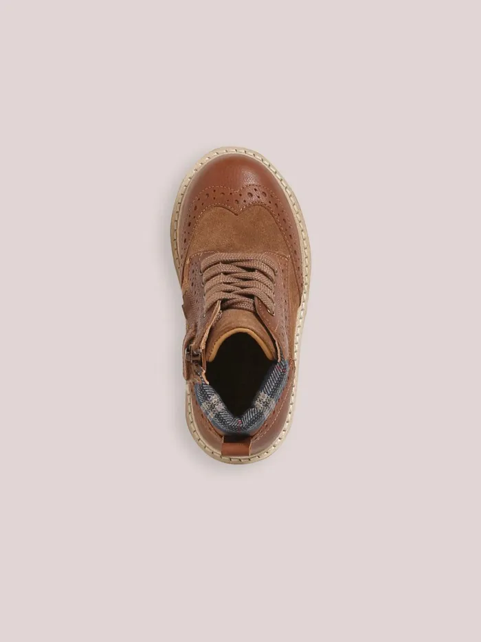 Boys Shoes Cyrillus Leather Ankle Boots Camel