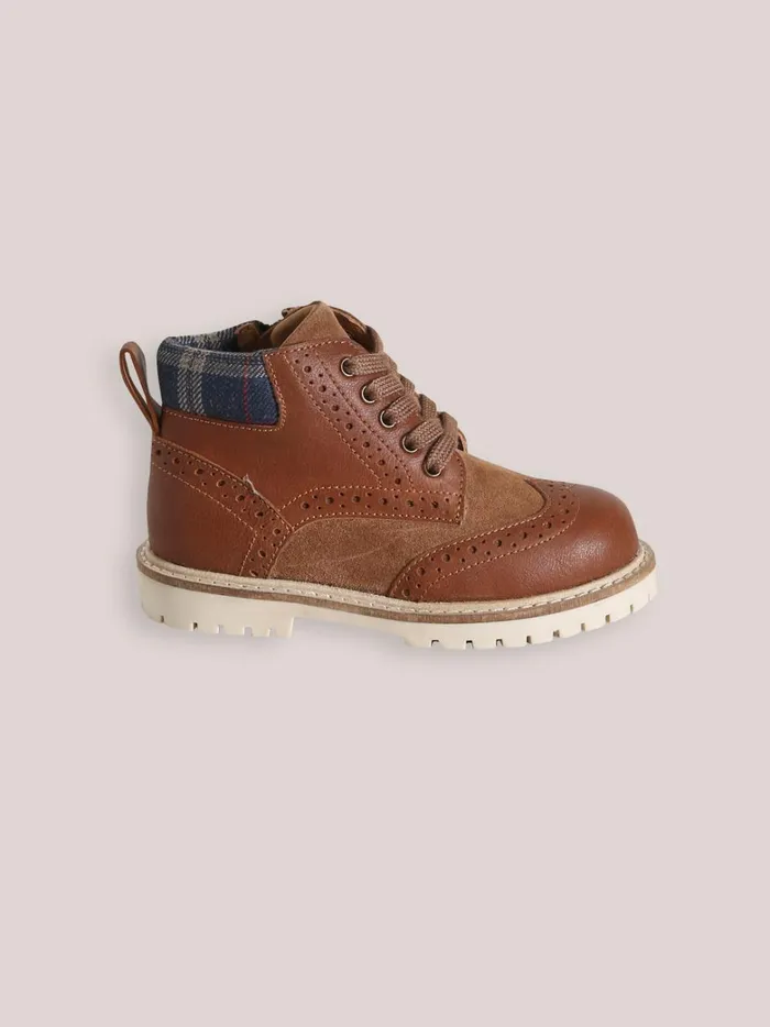 Boys Shoes Cyrillus Leather Ankle Boots Camel
