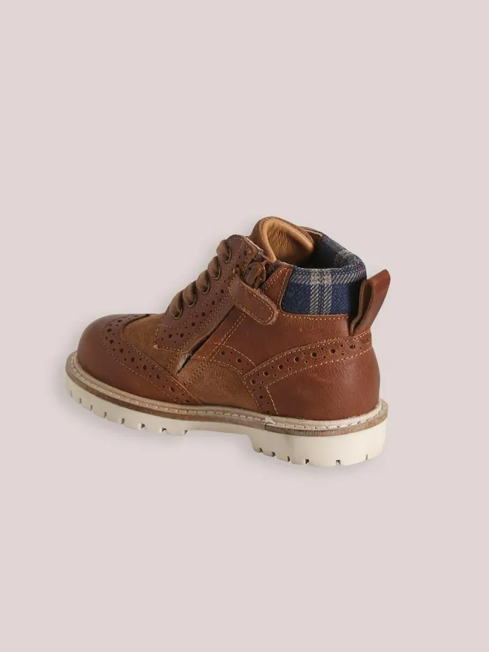 Boys Shoes Cyrillus Leather Ankle Boots Camel