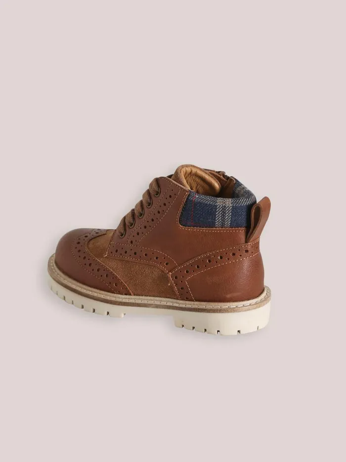 Boys Shoes Cyrillus Leather Ankle Boots Camel