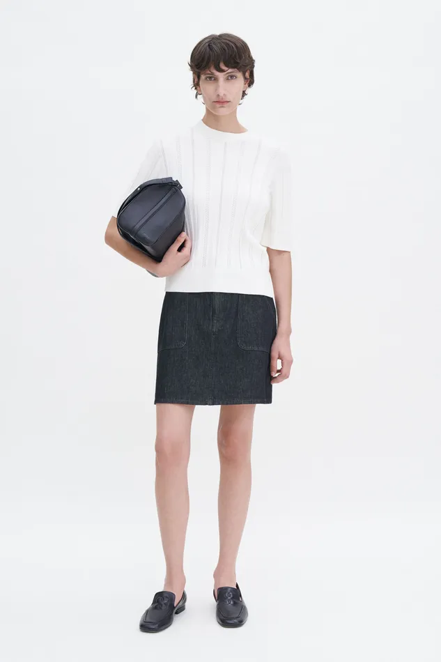 Braid Knit TShirt Pearl White Knitwear filippak Women