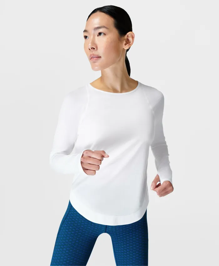Breathe Easy Running Long Sleeve Top White Women Long Sleeve Tops Sweaty Betty