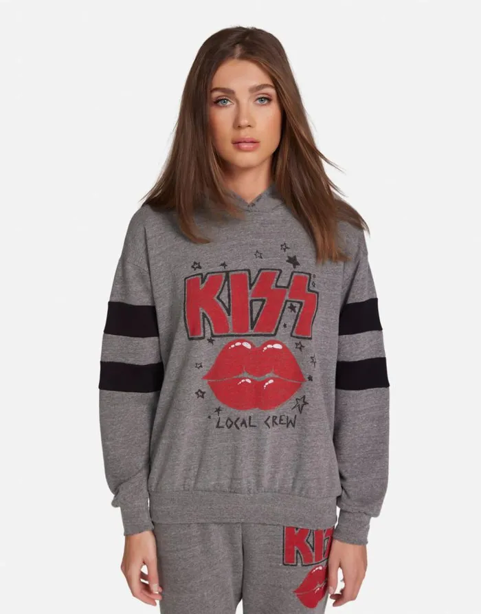 Breezy KISS Local Crew Heather Greyblack Women Lauren Moshi Hoodies