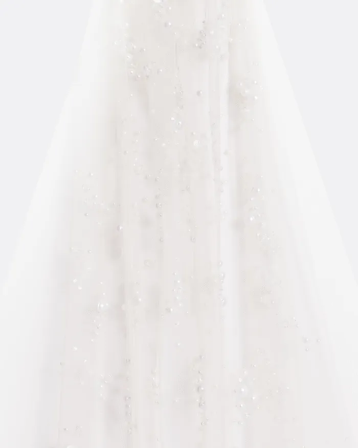 Bridal Safiyaa Women Edith Gypsophilia Embroidered Veil Ivory
