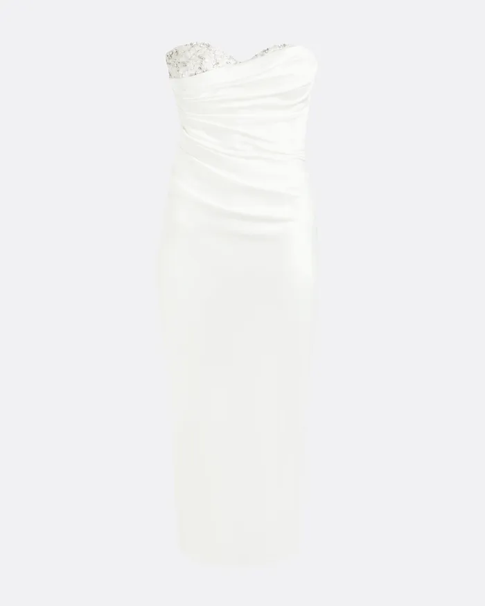 Bridal Women Safiyaa Danielle Ivory Midi Dress Ivory