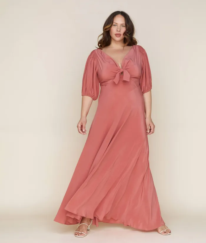 Bridal Women The Honey Dress Dusty Rose Silk Christy Dawn