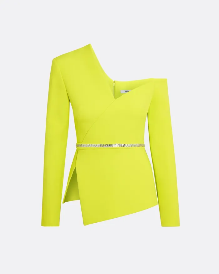 Brielle Meknes Top With Embroidered Belt Meknes Tops Safiyaa Women