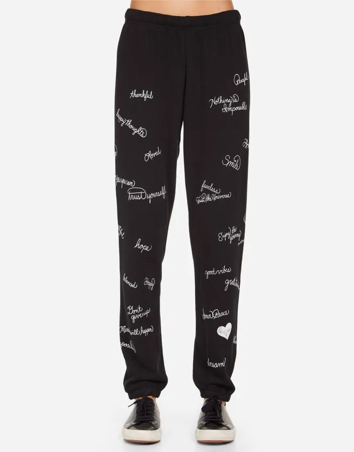 Brynn Happy Thoughts Black Women Lauren Moshi Long Sweatpants