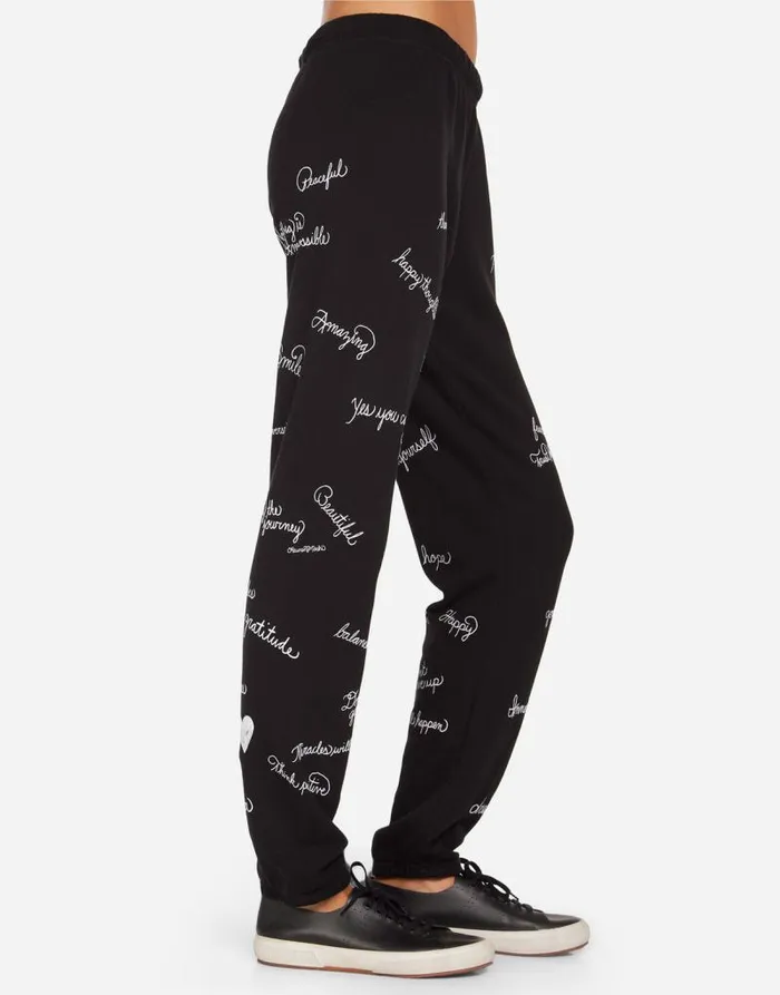 Brynn Happy Thoughts Black Women Lauren Moshi Long Sweatpants
