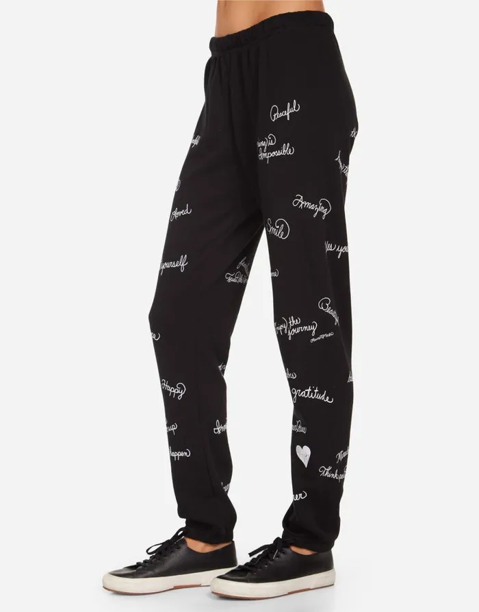 Brynn Happy Thoughts Black Women Lauren Moshi Long Sweatpants