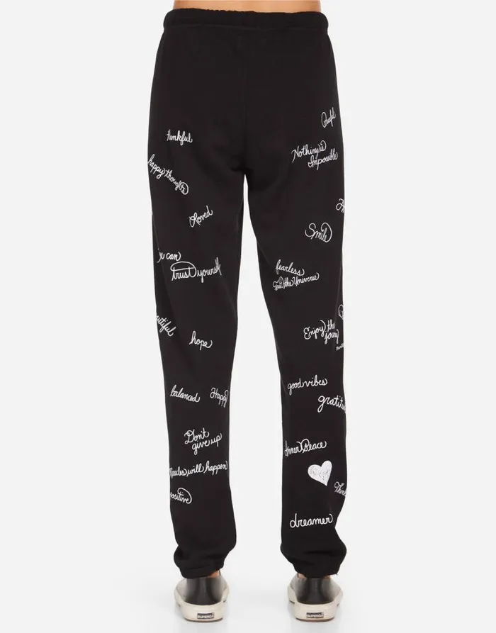 Brynn Happy Thoughts Black Women Lauren Moshi Long Sweatpants