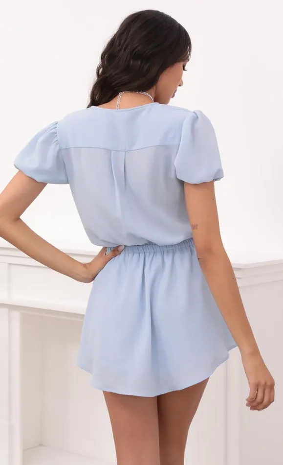 Button Down Dress Light Blue Women LUCY IN THE SKY Mini Dresses Button Down Dress Light Blue Women LUCY IN THE SKY Mini Dresses