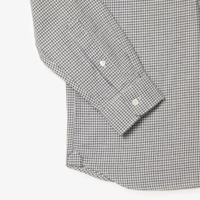 Button Down Shirts Men Lacoste Men039s Cotton Flannel Shirt Black White Kbr