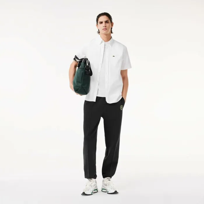 Button Down Shirts Men Lacoste Men039s Regular Fit Short Sleeve Oxford Shirt White 001