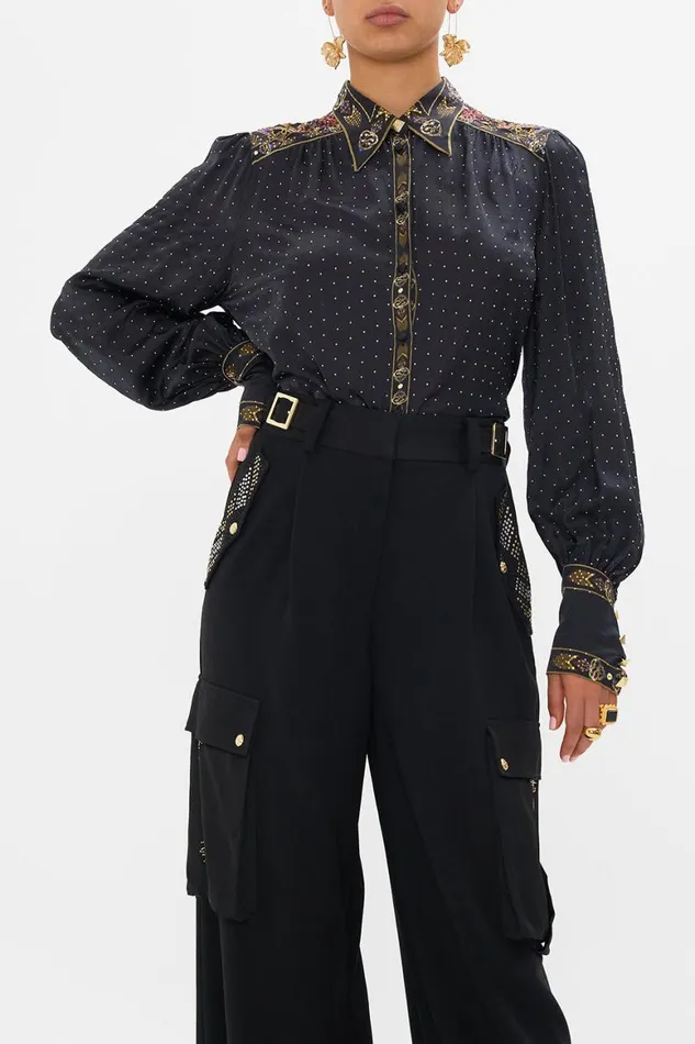BUTTON THROUGH BLOUSON SLEEVE BLOUSE CARTOUCHE KINGDOM Cartouche Kingdom Womens Camilla Blouses and Shirts