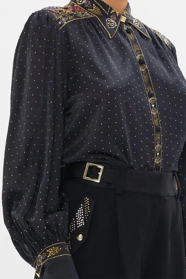 BUTTON THROUGH BLOUSON SLEEVE BLOUSE CARTOUCHE KINGDOM Cartouche Kingdom Womens Camilla Blouses and Shirts