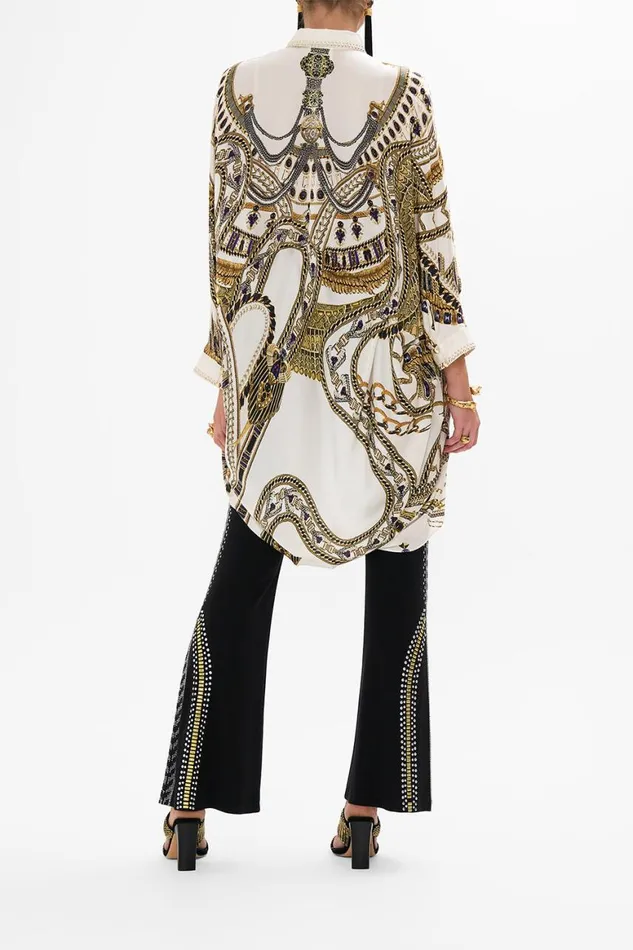 BUTTON UP TOP WITH DRAPED BACK GODDESS ENERGY Goddess Energy Womens Camilla Blouses and Shirts BUTTON UP TOP WITH DRAPED BACK GODDESS ENERGY Goddess Energy Womens Camilla Blouses and Shirts