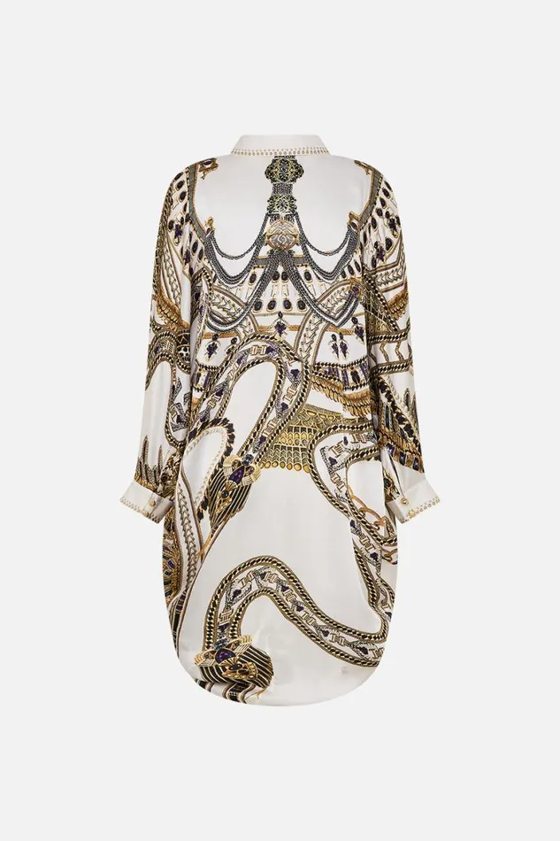 BUTTON UP TOP WITH DRAPED BACK GODDESS ENERGY Goddess Energy Womens Camilla Blouses and Shirts