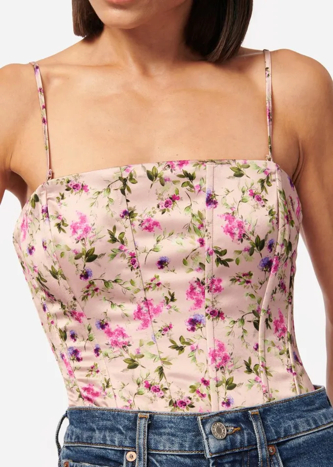 CAMI NYC Bodysuits Women Tamara Corset Bodysuit Spring Geranium